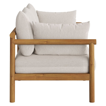 Eleni 2-Piece Outdoor Patio Teak Wood Loveseat with Ottoman Set by Modway