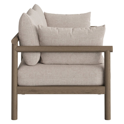 Eleni 2-Piece Outdoor Patio Teak Wood Loveseat with Ottoman Set by Modway