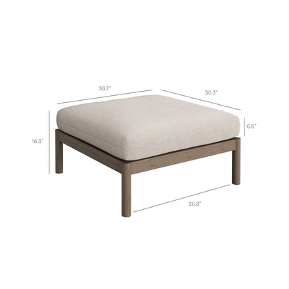Eleni 2-Piece Outdoor Patio Teak Wood Loveseat with Ottoman Set by Modway