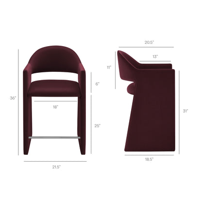 Talia 37 Inch Performance Velvet Counter Stool by Modway