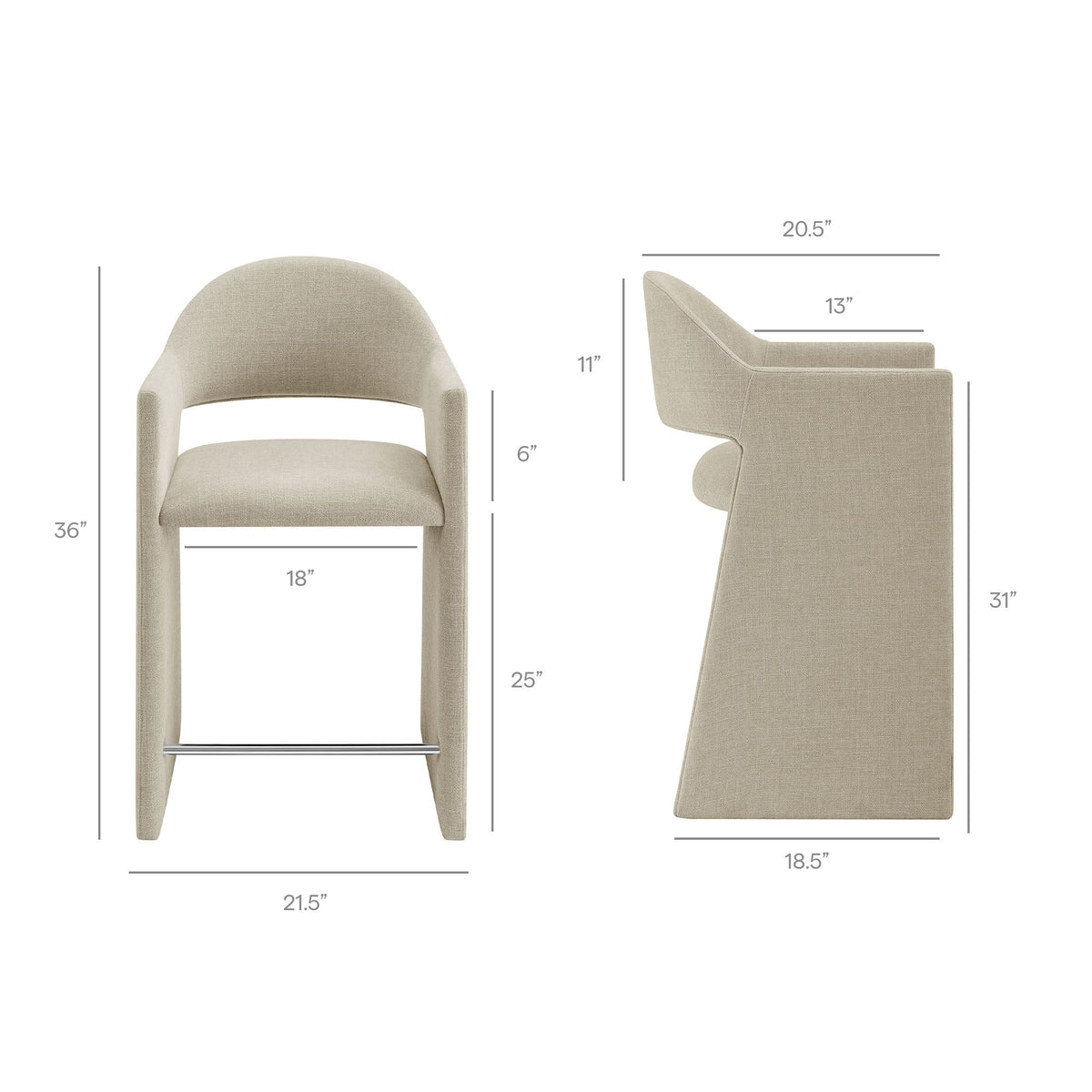 Talia 37 Inch Upholstered Fabric Counter Stool by Modway