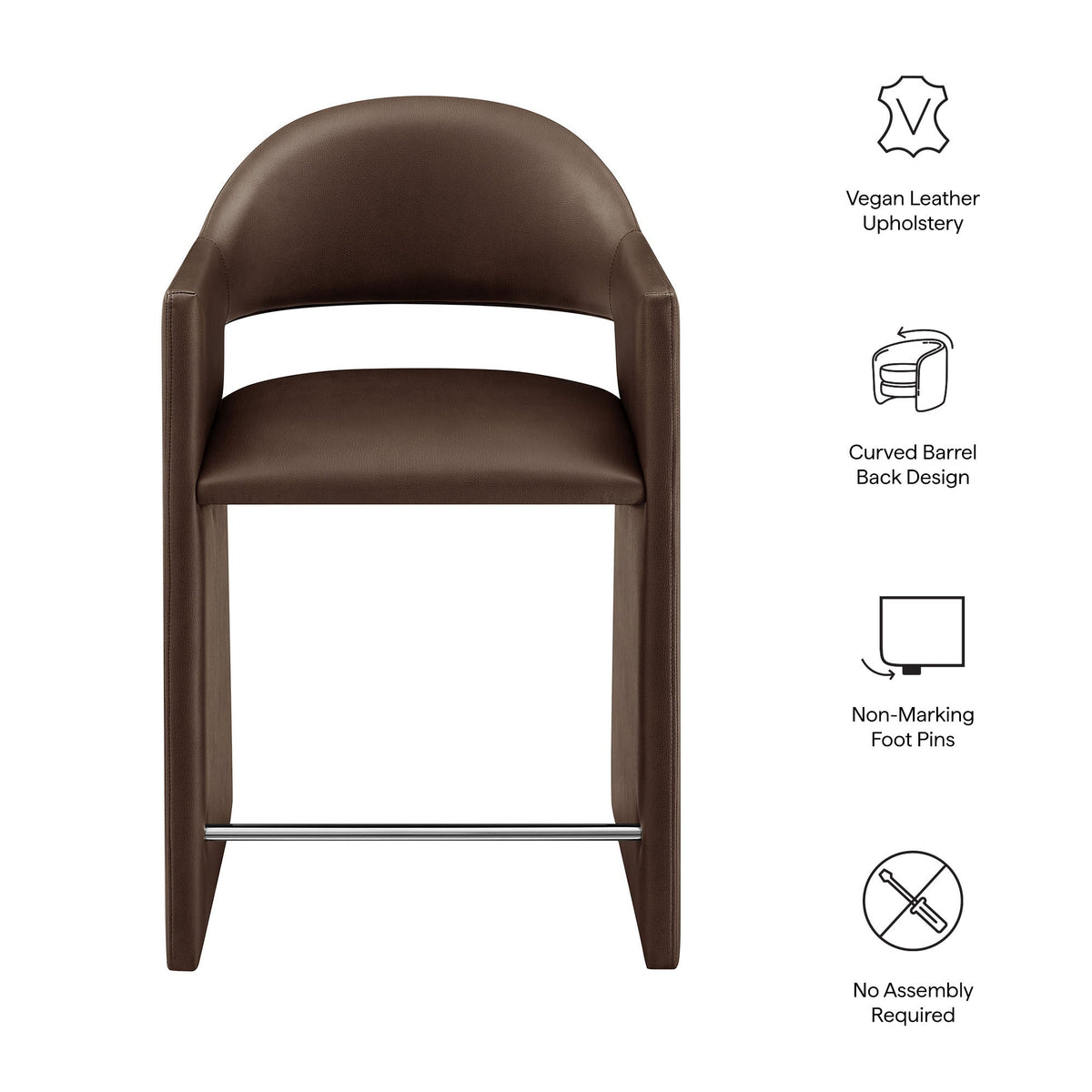 Talia 37 Inch Vegan Leather Counter Stool by Modway