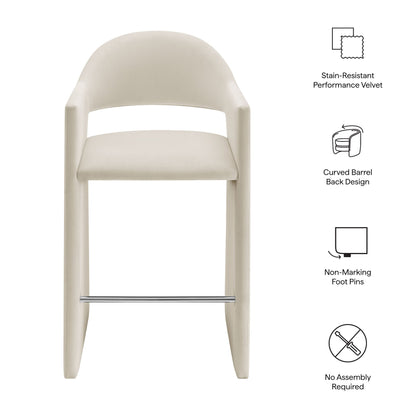 Talia 41 Inch Performance Velvet Bar Stool by Modway