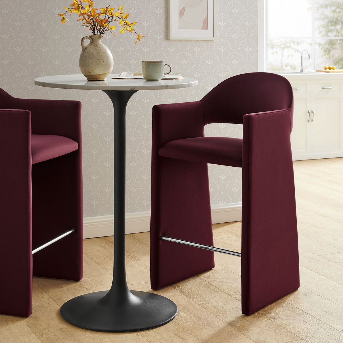 Talia 41 Inch Performance Velvet Bar Stool by Modway