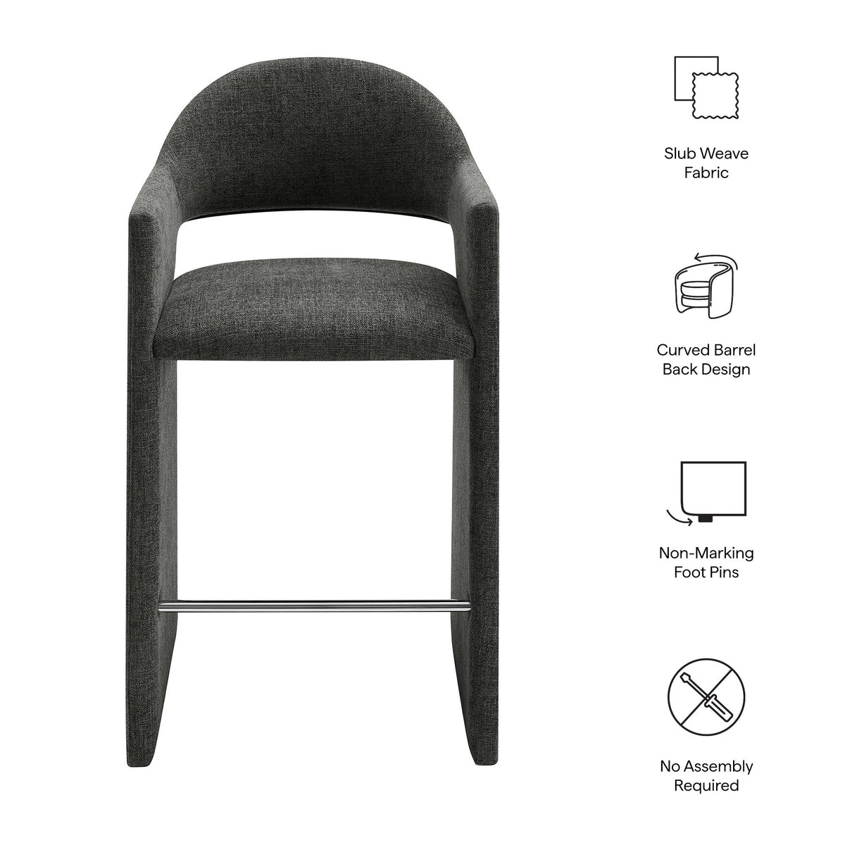 Talia 41 Inch Upholstered Fabric Bar Stool by Modway