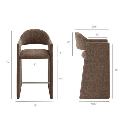 Talia 41 Inch Upholstered Fabric Bar Stool by Modway