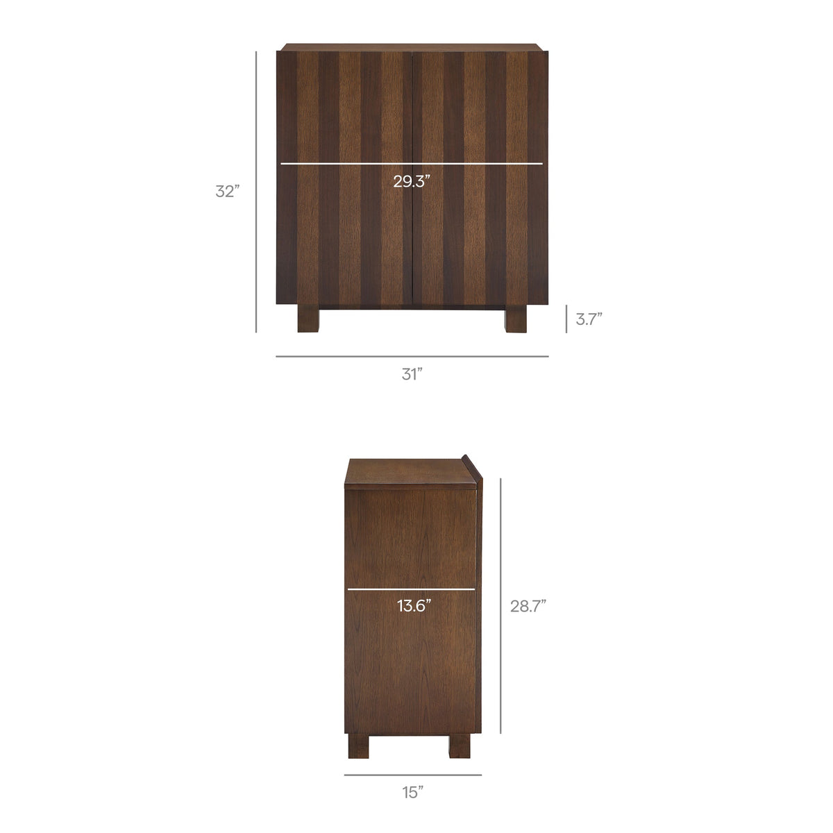 Kline 2-Door Striped Accent Cabinet by Modway