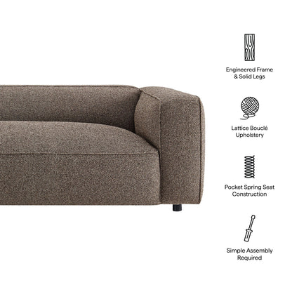 Auren 88 Inch Lattice Bouclé Upholstered Sofa by Modway