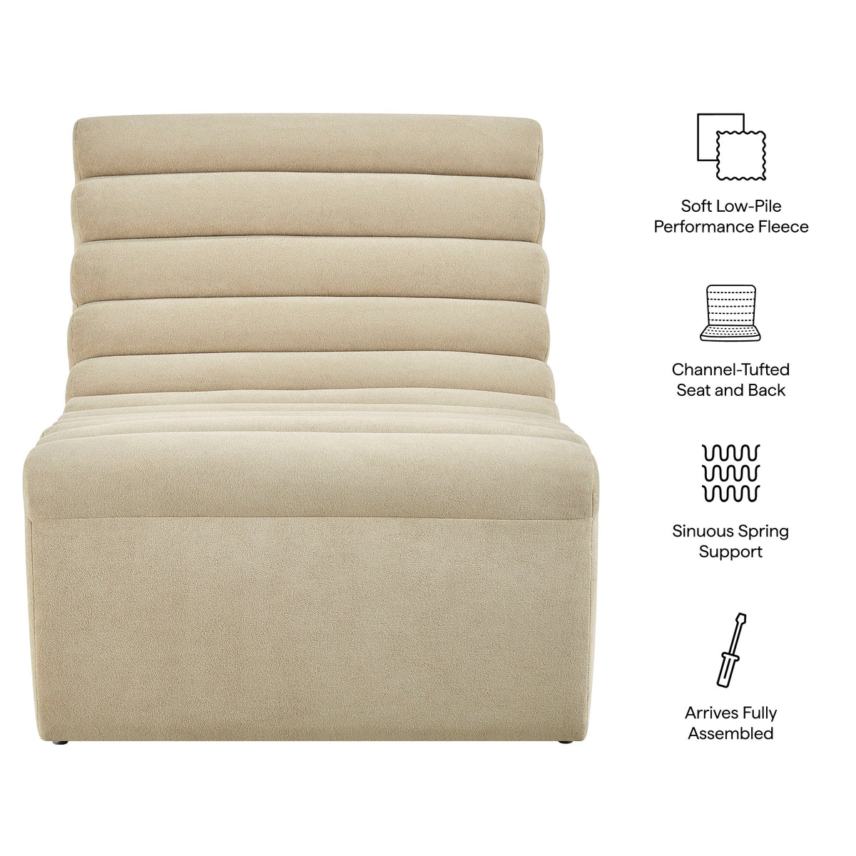 Corbin Performance Fleece Armless Accent Chair by Modway