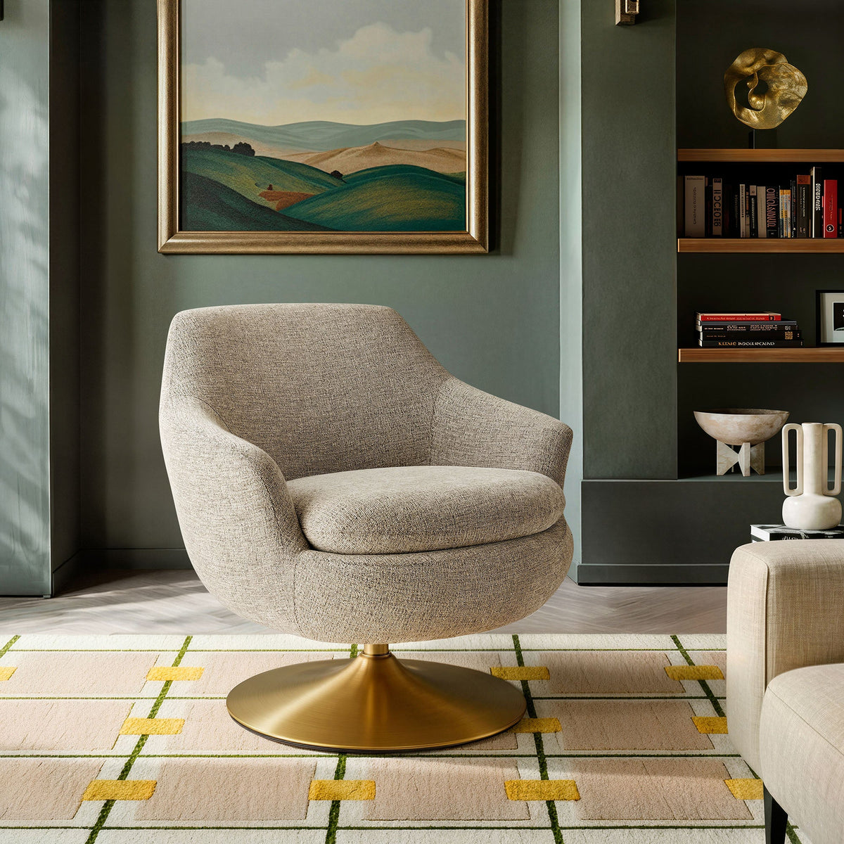 Quimby Melange Chenille Swivel Accent Chair by Modway