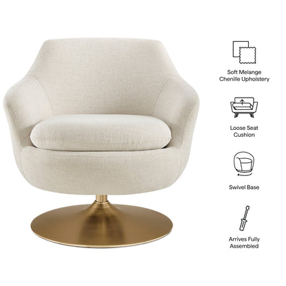 Quimby Melange Chenille Swivel Accent Chair by Modway