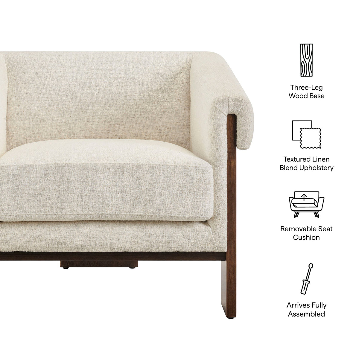 Halbrook Linen Blend Tripod Accent Chair by Modway