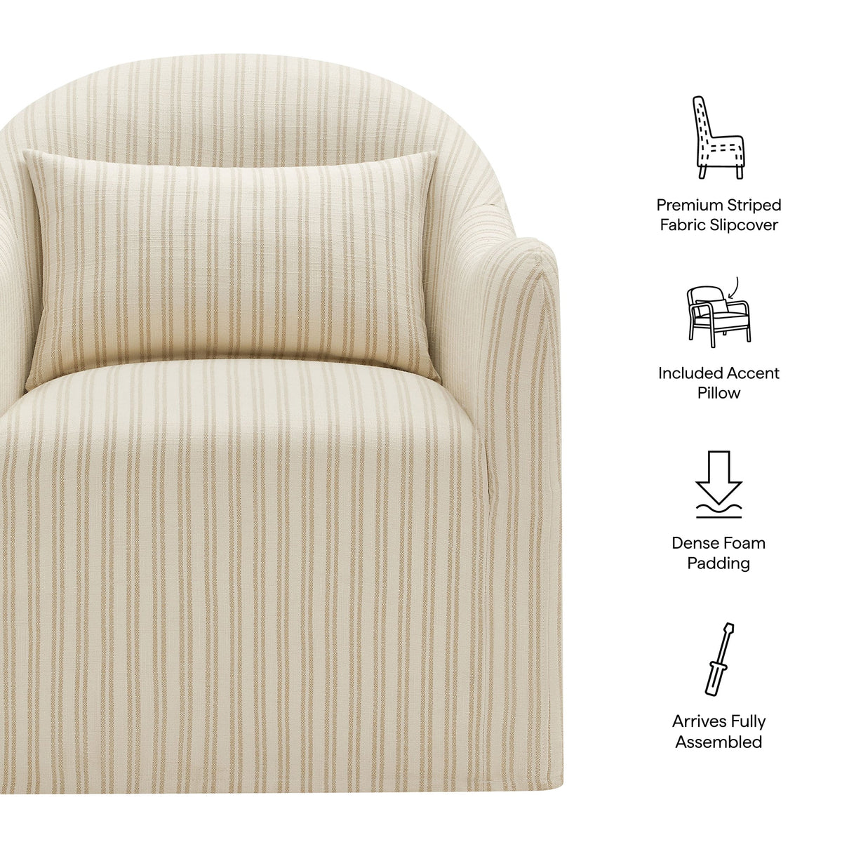 Bardot Striped Accent Chair by Modway