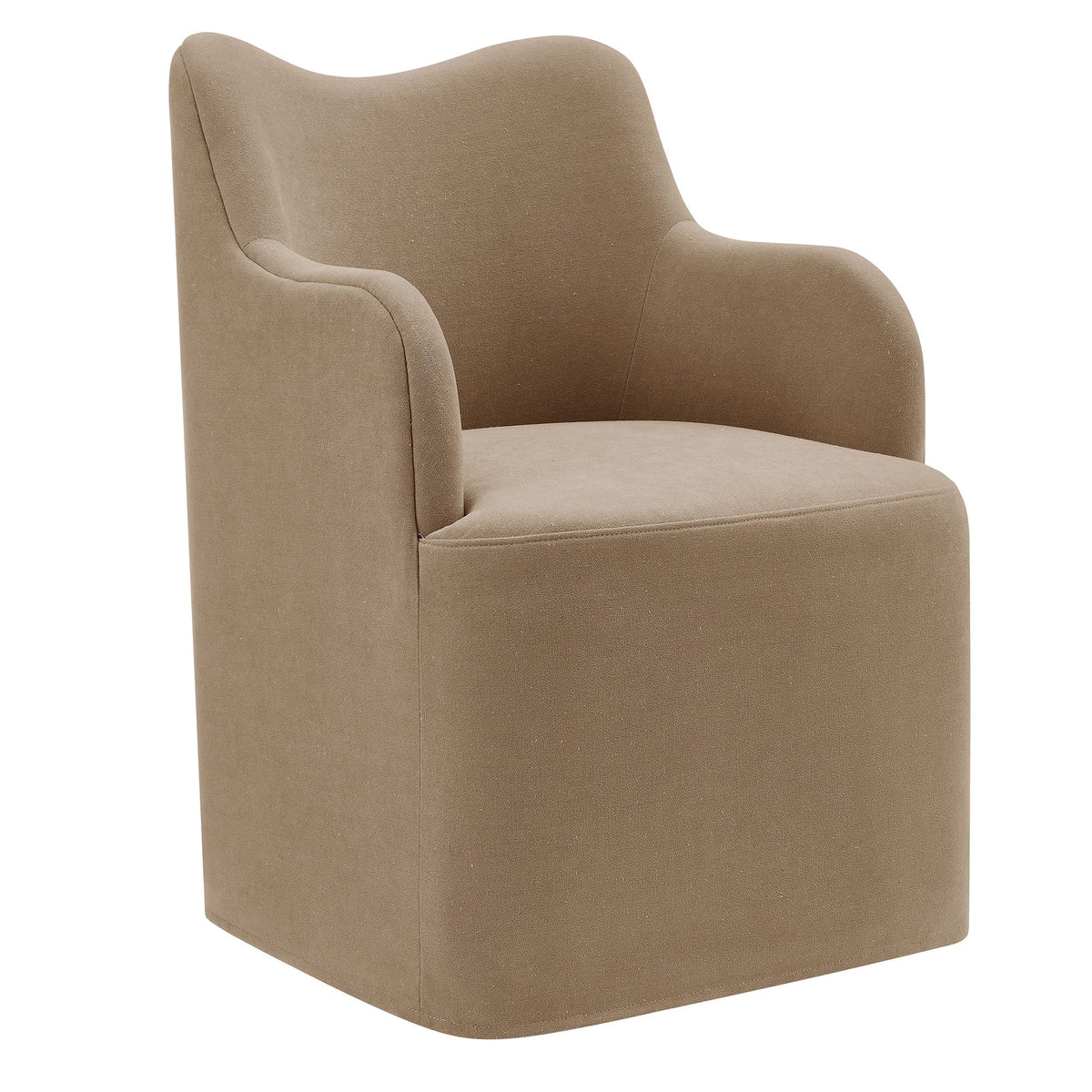 Cordelle Linen Blend Swivel Dining Chair by Modway - Almond / Linen / Sage