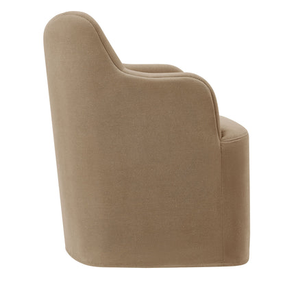 Cordelle Linen Blend Swivel Dining Chair by Modway - Almond / Linen / Sage
