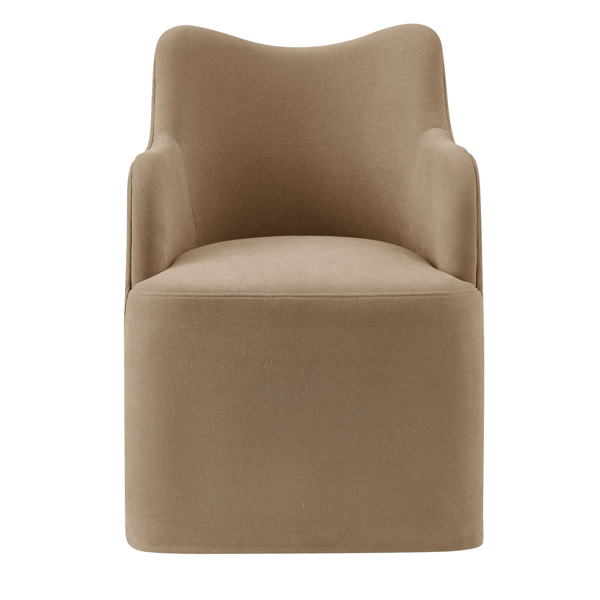 Cordelle Linen Blend Swivel Dining Chair by Modway - Almond / Linen / Sage