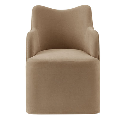 Cordelle Linen Blend Swivel Dining Chair by Modway - Almond / Linen / Sage