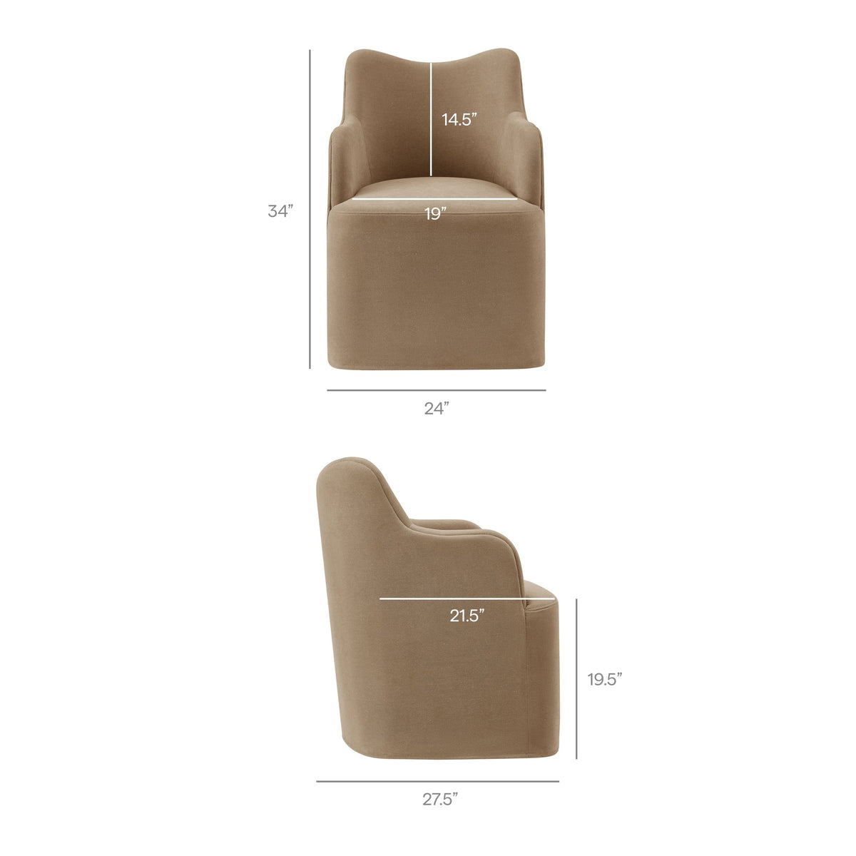 Cordelle Linen Blend Swivel Dining Chair by Modway - Almond / Linen / Sage