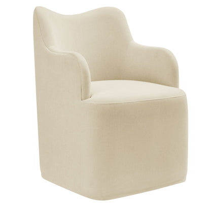 Cordelle Linen Blend Swivel Dining Chair by Modway - Almond / Linen / Sage