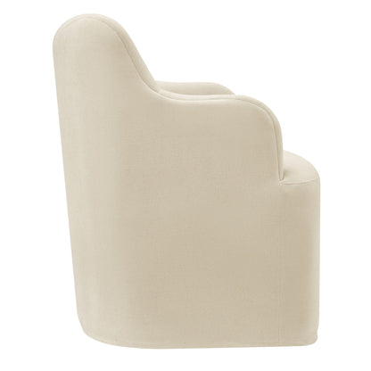 Cordelle Linen Blend Swivel Dining Chair by Modway - Almond / Linen / Sage