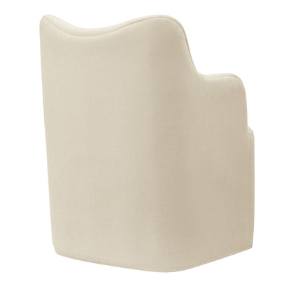 Cordelle Linen Blend Swivel Dining Chair by Modway - Almond / Linen / Sage