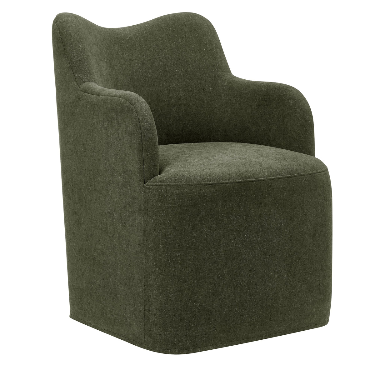Cordelle Linen Blend Swivel Dining Chair by Modway - Almond / Linen / Sage