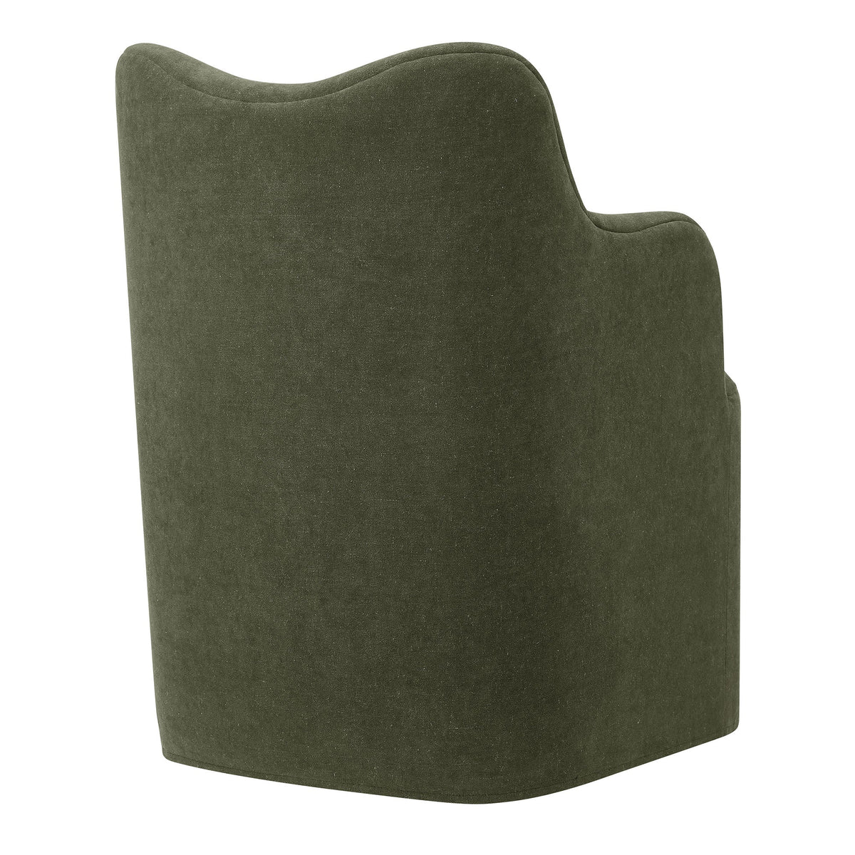 Cordelle Linen Blend Swivel Dining Chair by Modway - Almond / Linen / Sage