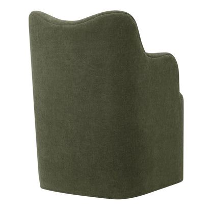 Cordelle Linen Blend Swivel Dining Chair by Modway - Almond / Linen / Sage