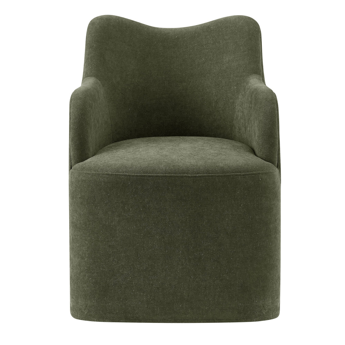 Cordelle Linen Blend Swivel Dining Chair by Modway - Almond / Linen / Sage