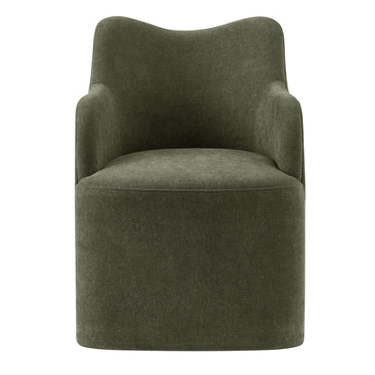 Cordelle Linen Blend Swivel Dining Chair by Modway - Almond / Linen / Sage