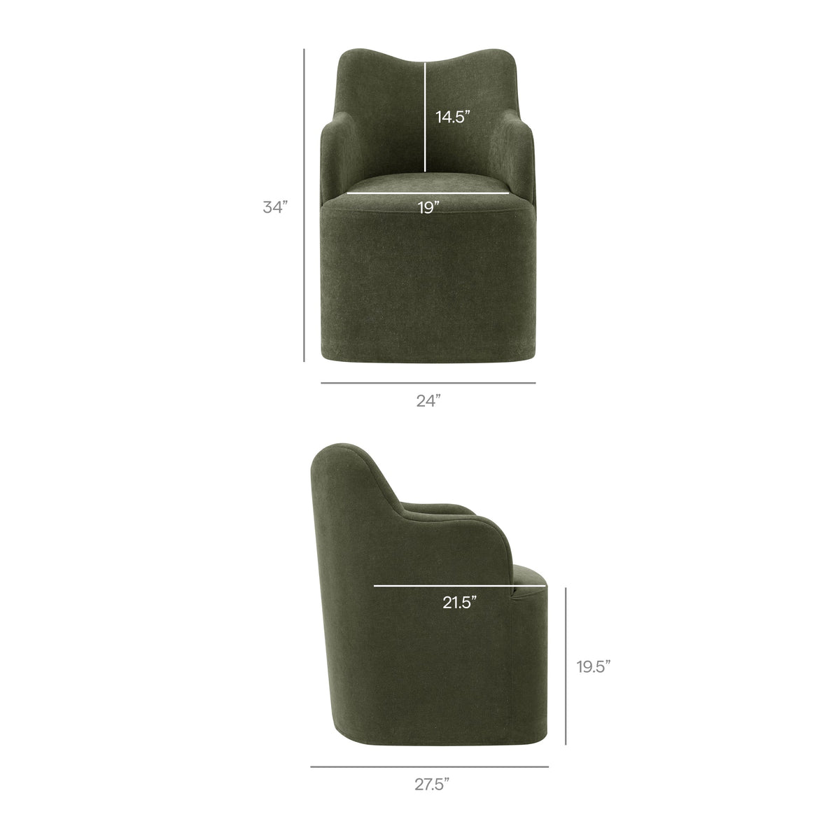 Cordelle Linen Blend Swivel Dining Chair by Modway - Almond / Linen / Sage