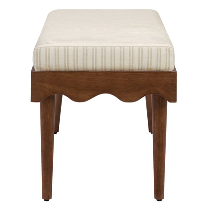 Mirette Scalloped Edge Striped Accent Bench by Modway