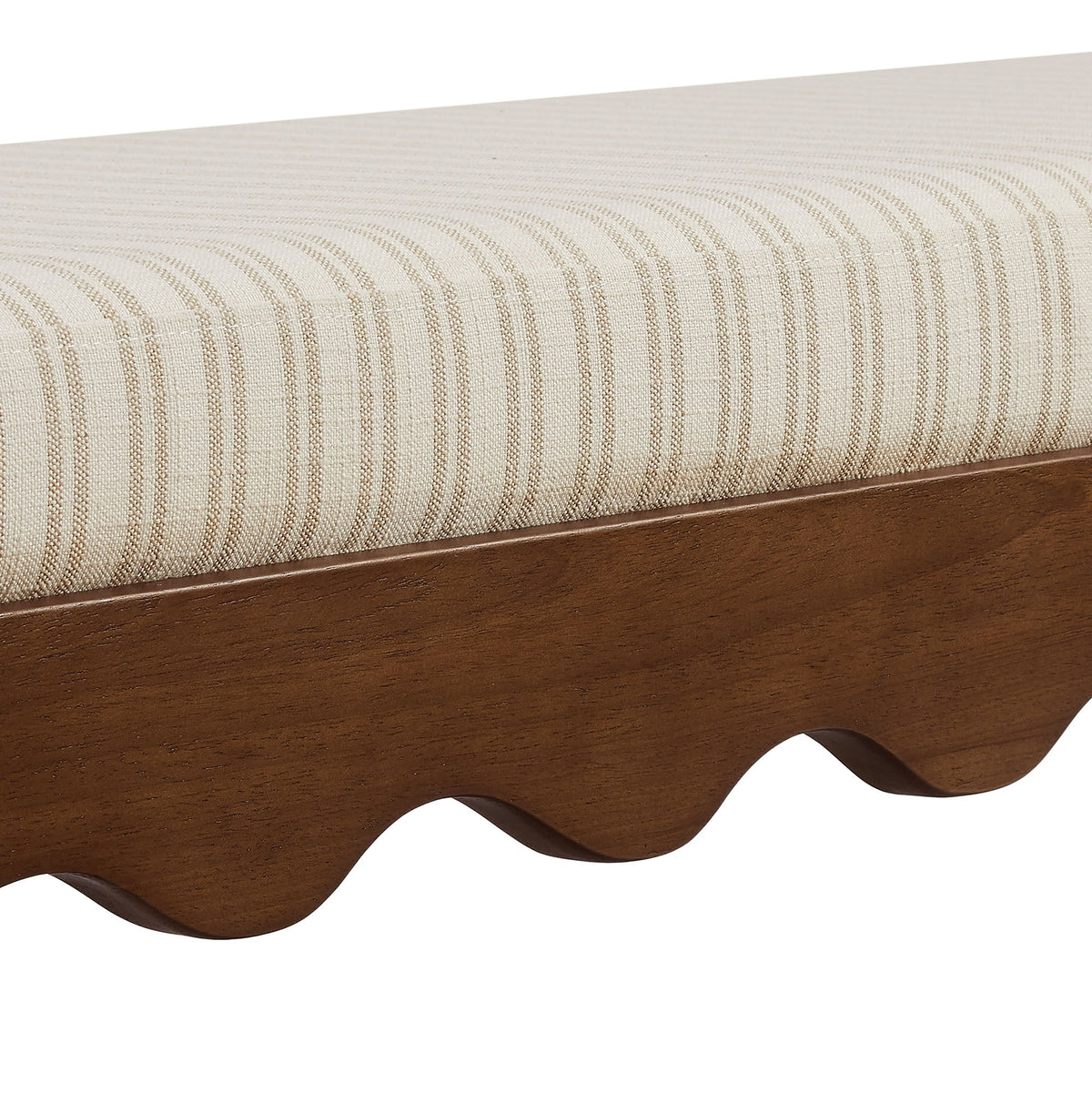 Mirette Scalloped Edge Striped Accent Bench by Modway