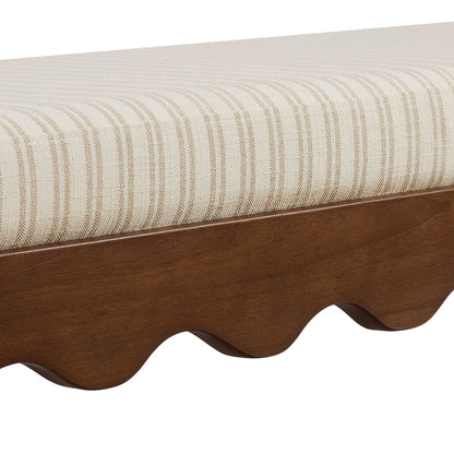 Mirette Scalloped Edge Striped Accent Bench by Modway