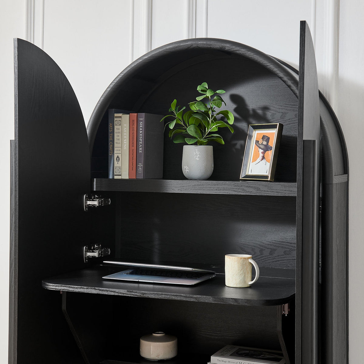 Bellamy Arched Fold-Out Desk Cabinet by Modway