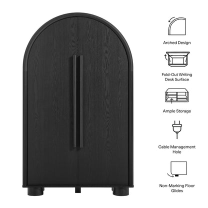 Bellamy Arched Fold-Out Desk Cabinet by Modway
