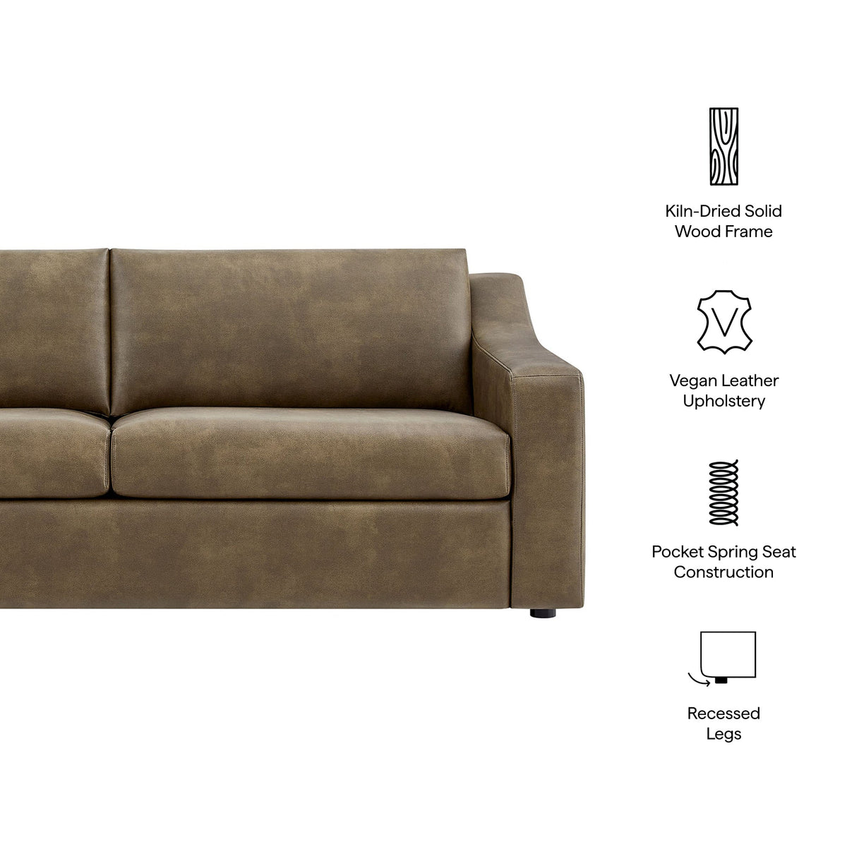 Liora 87 Inch Vegan Leather Sofa by Modway