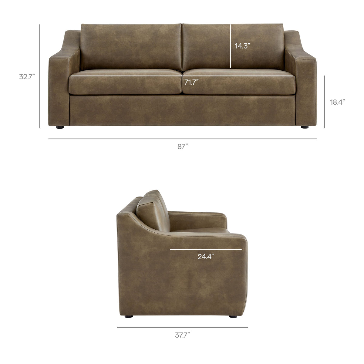 Liora 87 Inch Vegan Leather Sofa by Modway