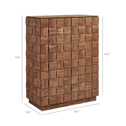 Duskin 39 Inch Geometric Block Design Tall Storage Cabinet by Modway