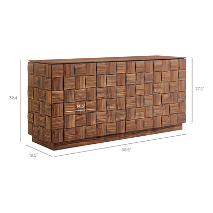 Duskin 68 Inch Geometric Block Design Four Door Sideboard by Modway