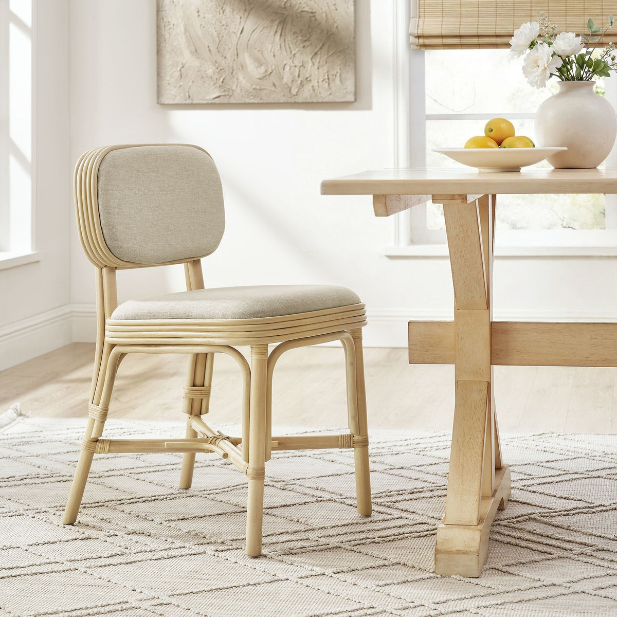 Bahari Upholstered Rattan Dining Chair by Modway