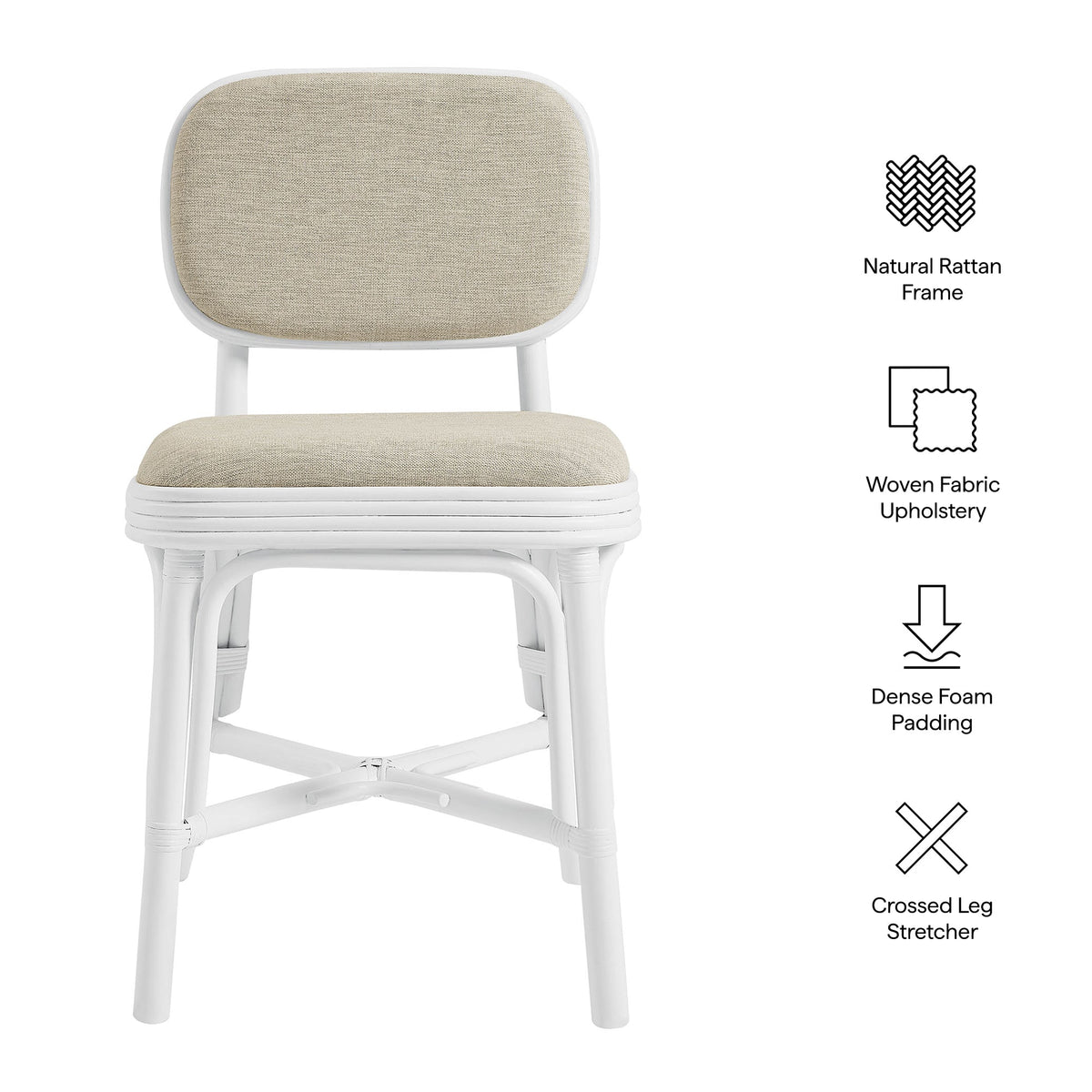 Bahari Upholstered Rattan Dining Chair by Modway