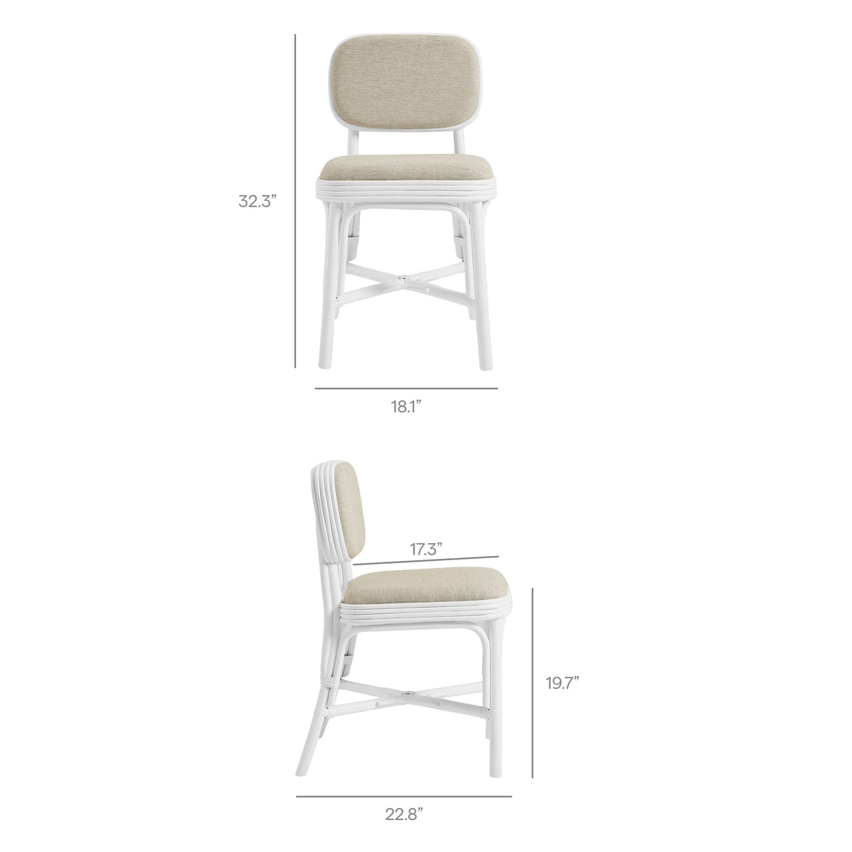 Bahari Upholstered Rattan Dining Chair by Modway