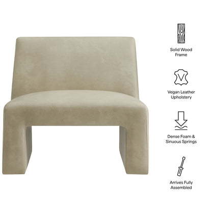 Amita Vegan Leather Armless Accent Chair by Modway