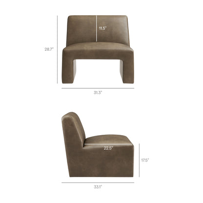 Amita Vegan Leather Armless Accent Chair by Modway