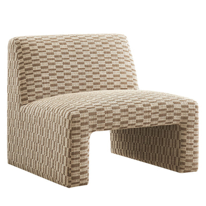 Amita Checked Woven Fabric Armless Accent Chair by Modway
