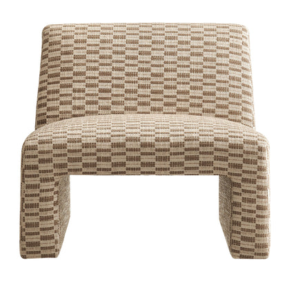 Amita Checked Woven Fabric Armless Accent Chair by Modway