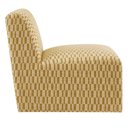 Amita Checked Woven Fabric Armless Accent Chair by Modway