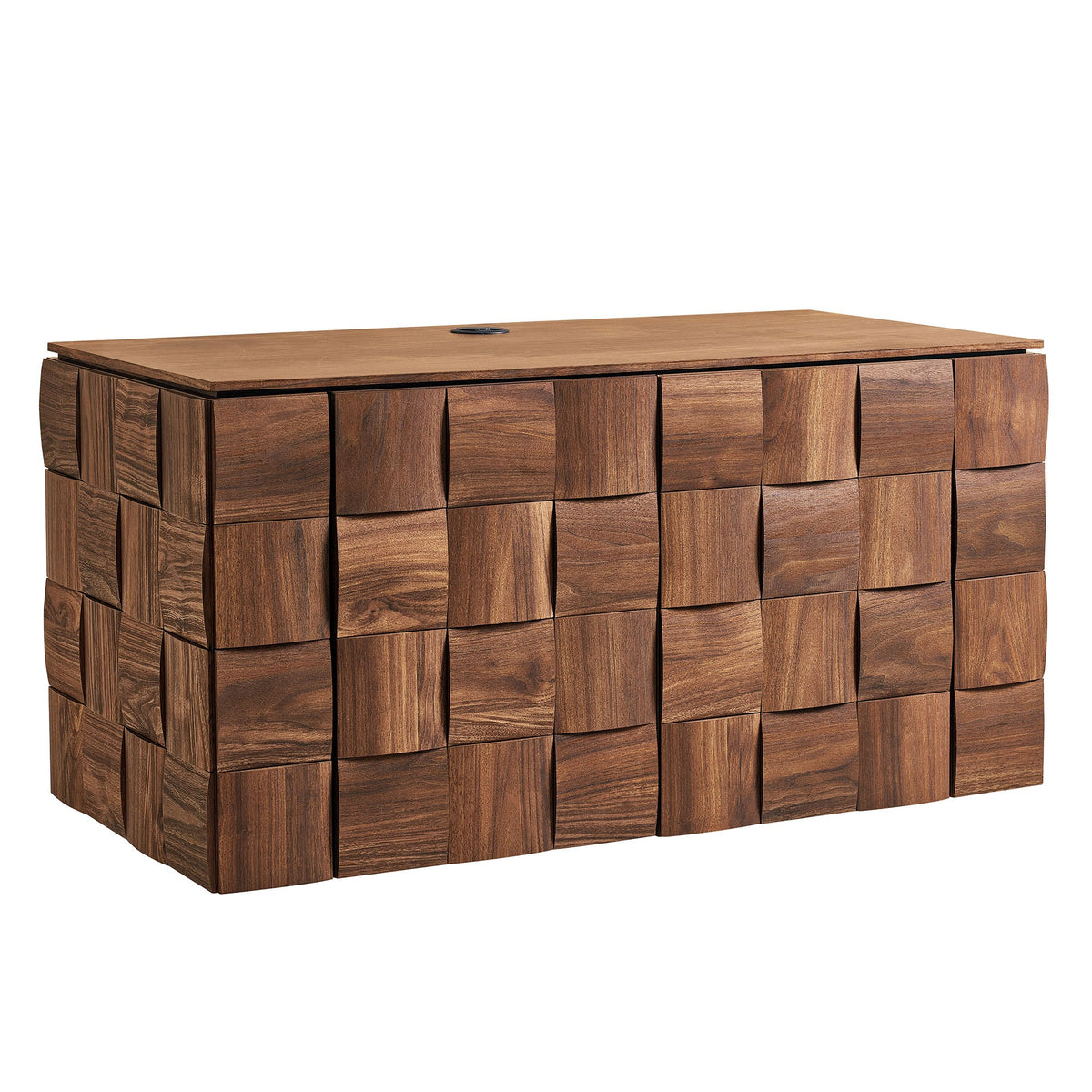 Duskin 39 Inch Geometric Block Design Wall Mounted TV Stand by Modway