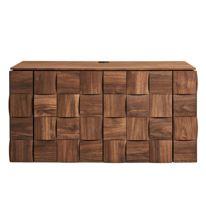 Duskin 39 Inch Geometric Block Design Wall Mounted TV Stand by Modway